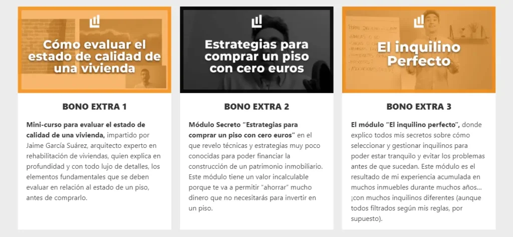 Bonus extras en Libertad inmobiliaria