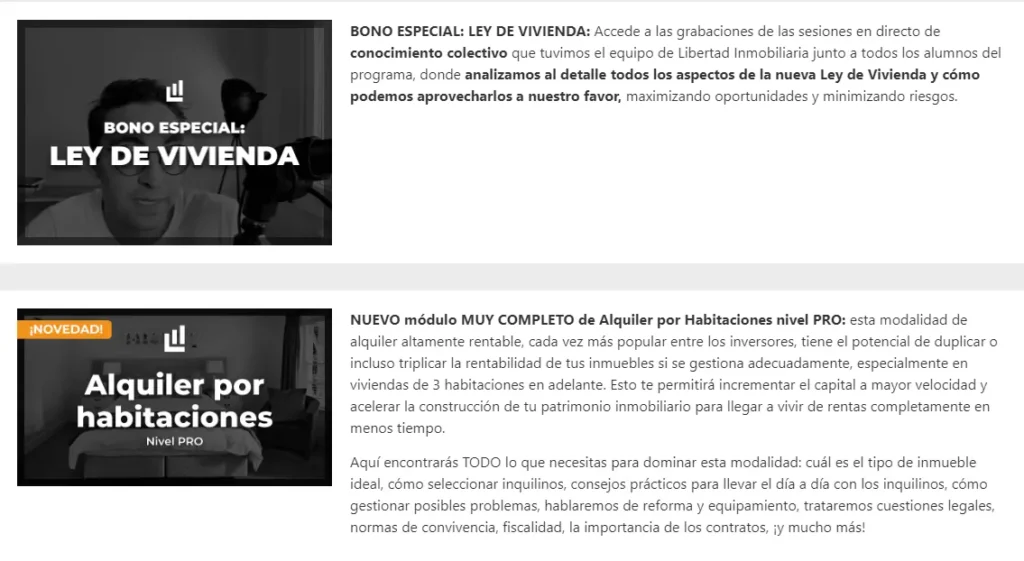 Bonus extra del curso de libertad inmobiliaria