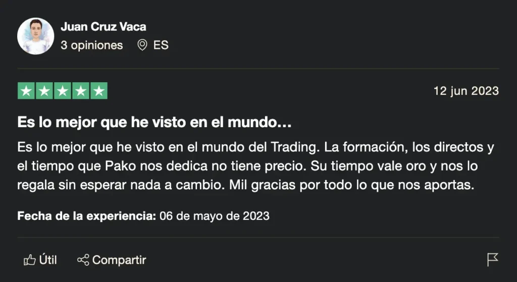 Trading con Pako Opiniones alumnos