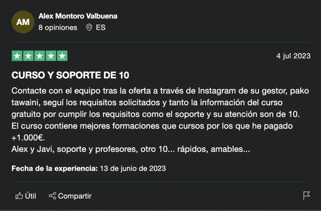 Trading con Pako Opiniones alumnos