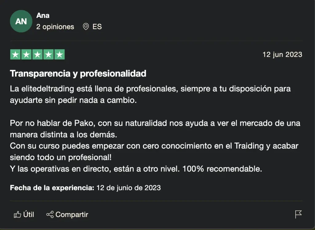 Trading con Pako Opiniones alumnos