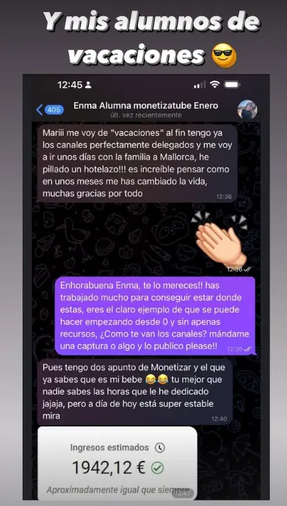 Resultados alumnos Monetizatube