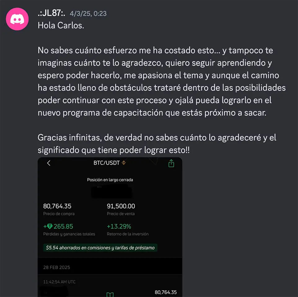 Testimonios alumnos de Elliott Tradres de Carlos Lozano